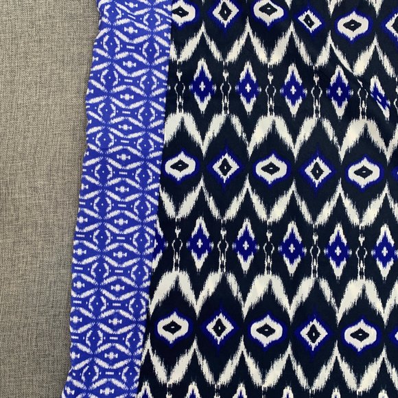 Joe Fresh Geometric Shift Dress Medium Blue Black & White Lightweight Belt Loops - Picture 13 of 14